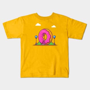 Doughnut Shop Cartoon Illustration Kids T-Shirt